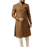 Classic Caramel Brown Achkan for Men | Elegant Ethnic Wear | Jaipurio